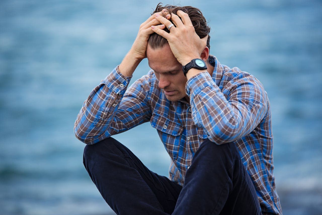 Photo of a depressed young man